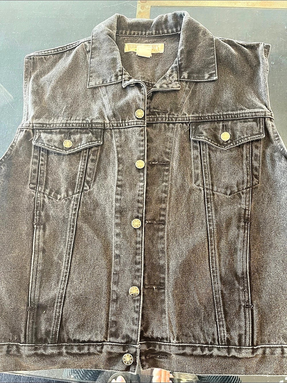 Today's News Denim Vest Black Size Medium